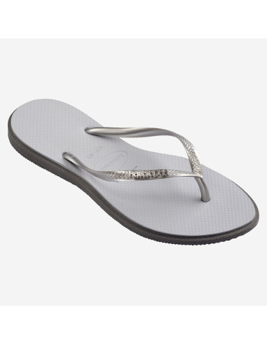 Tongs Havaianas Slim point Steel Grey - Lanières Argentées avec Strass