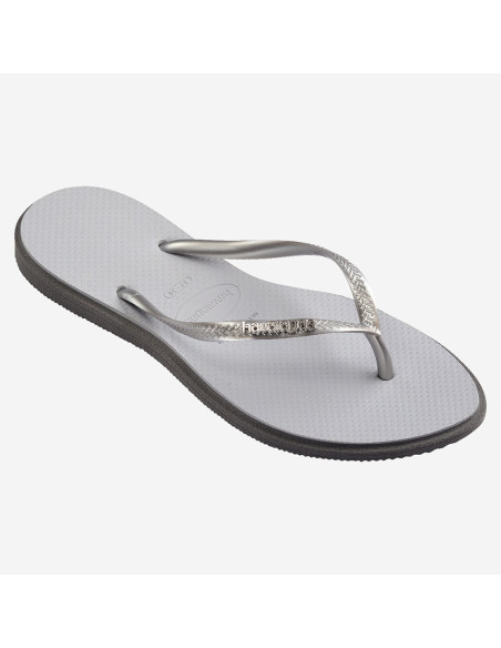 Tongs Havaianas Slim point Steel Grey - Lanières Argentées avec Strass