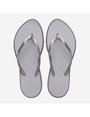 Tongs Havaianas Slim point Steel Grey - Lanières Argentées avec Strass