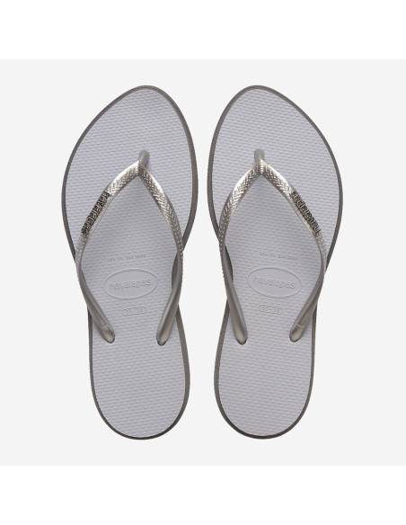 Tongs Havaianas Slim point Steel Grey - Lanières Argentées avec Strass
