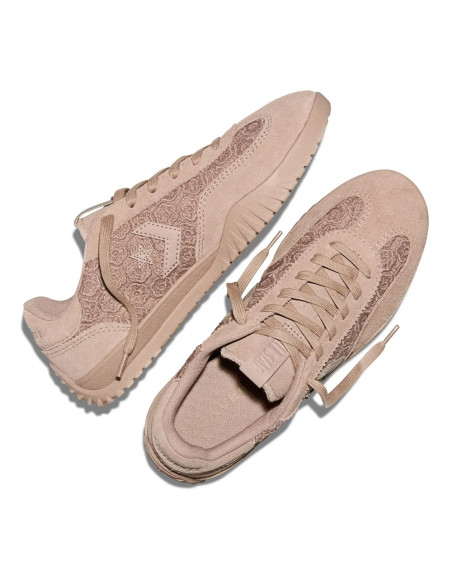 Sneakers Converse Run Star Trainer Ox rose daim fleurs brodées