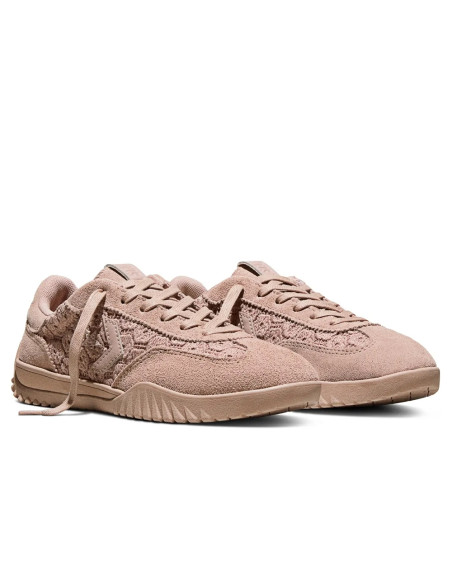 Sneakers Converse Run Star Trainer Ox rose daim fleurs brodées