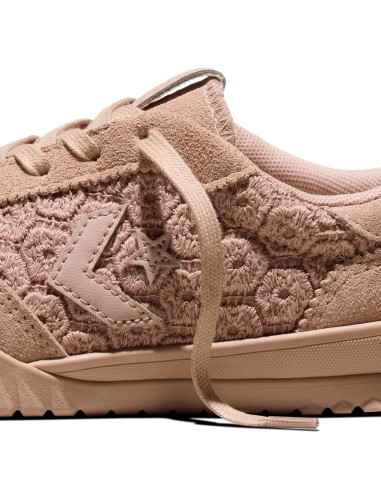 Sneakers Converse Run Star Trainer Ox rose daim fleurs brodées