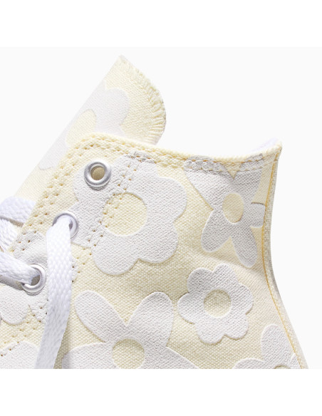 Sneakers Converse CTAS Hi jaune fleurs brodées mixte toile