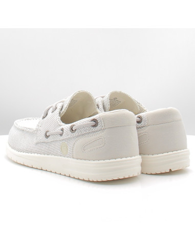 Chaussures bateau Serge Blanco blanc homme toile été confort