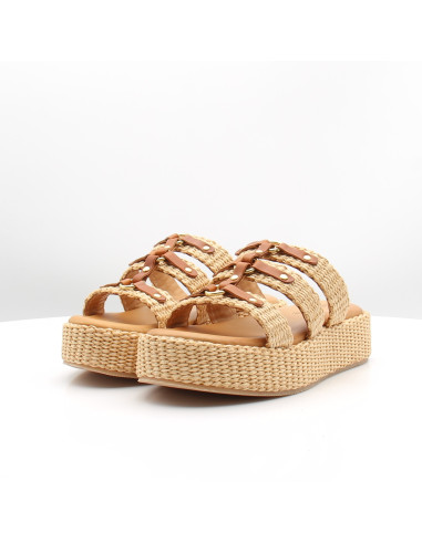 Sandales Sandro Rossi 4691 Naturale raphia plateforme femme