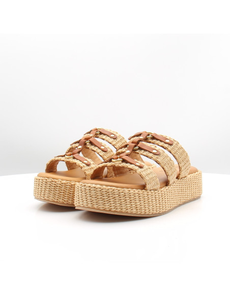 Sandales Sandro Rossi 4691 Naturale raphia plateforme femme