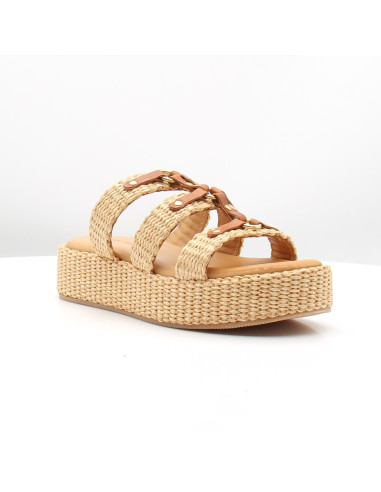Sandales Sandro Rossi 4691 Naturale raphia plateforme femme