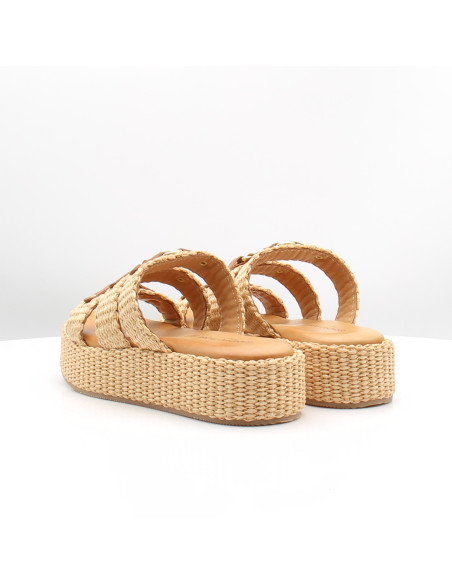 Sandales Sandro Rossi 4691 Naturale raphia plateforme femme
