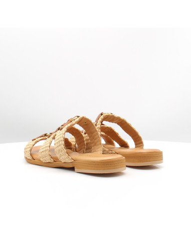 Mules Femme Sandro Rossi 4719 Naturale Rafia Sandales Été