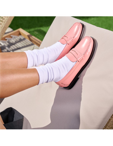 Mocassins Femme Classic Dan Pigment Rose Cuir Élégant