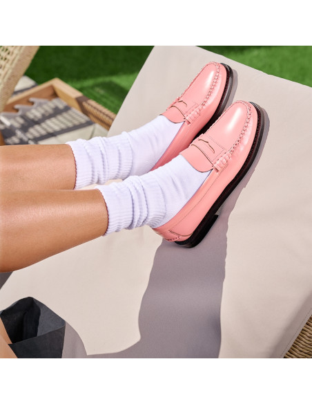 Mocassins Femme Classic Dan Pigment Rose Cuir Élégant