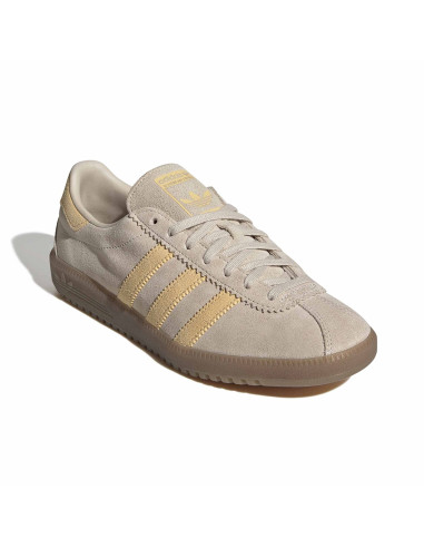 Sneakers Femme Adidas Brmd W Crystal Linen Beige Bandes Jaunes