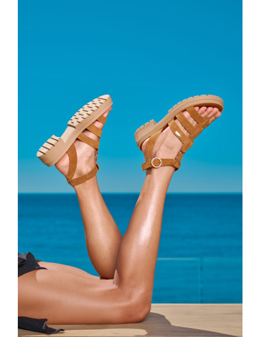 Sandales à Talons Femme Tobosued Ocre – Style Bohème Chic & Confort