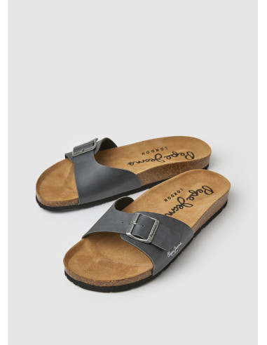 Claquettes Homme Bio M Natur Anthracite Sandales Confort