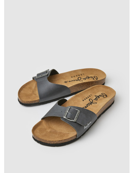 Claquettes Homme Bio M Natur Anthracite Sandales Confort