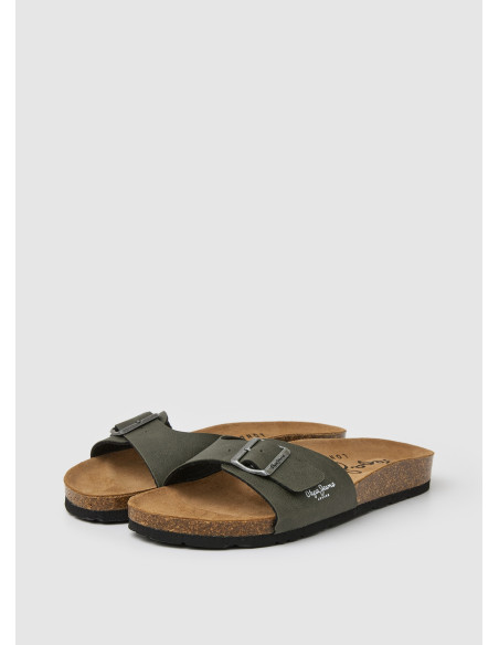 Claquettes Homme Bio M Chicago Khaki Green Sandales Confort