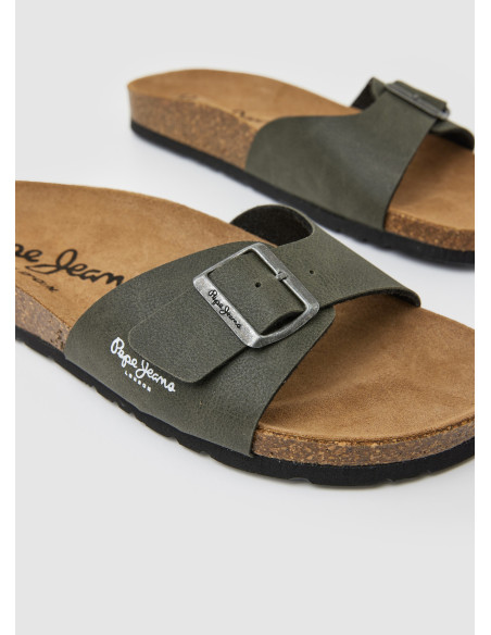 Claquettes Homme Bio M Chicago Khaki Green Sandales Confort