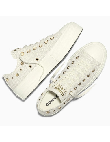 Sneakers Converse CTAS Lift Ox femme écru doré plateforme chic mode