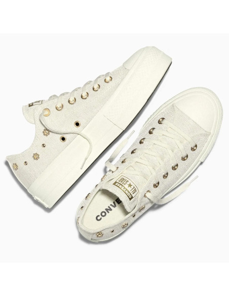 Sneakers Converse CTAS Lift Ox femme écru doré plateforme chic mode