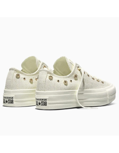 Sneakers Converse CTAS Lift Ox femme écru doré plateforme chic mode