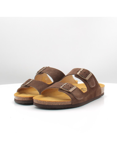 Mules Plakton Beta marron femme double bride confort été casual chic