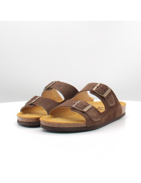 Mules Plakton Beta marron femme double bride confort été casual chic
