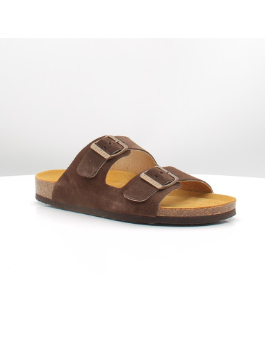 Mules Plakton Beta marron femme double bride confort été casual chic