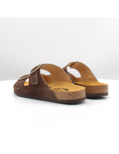 Mules Plakton Beta marron femme double bride confort été casual chic