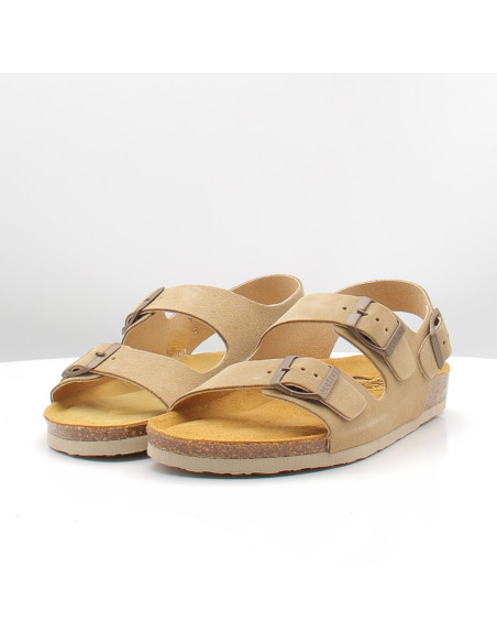 Sandales Plakton Baku tan femme double bride confort été tendance