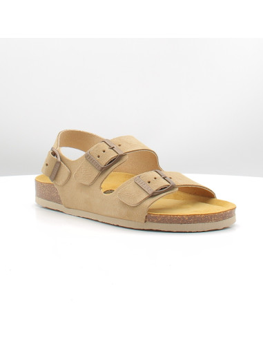 Sandales Plakton Baku tan femme double bride confort été tendance