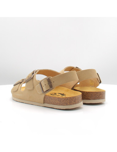 Sandales Plakton Baku tan femme double bride confort été tendance