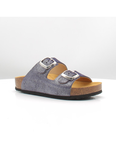 Mules Plakton Cp Beta Square azul femme confort double bride été