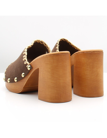 Mules à Talons Femme Sandro Rossi 9524-TMORO | Style Bohème Chic