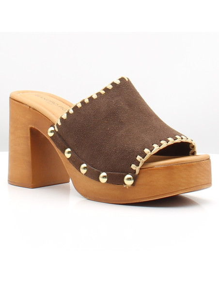 Mules à Talons Femme Sandro Rossi 9524-TMORO | Style Bohème Chic
