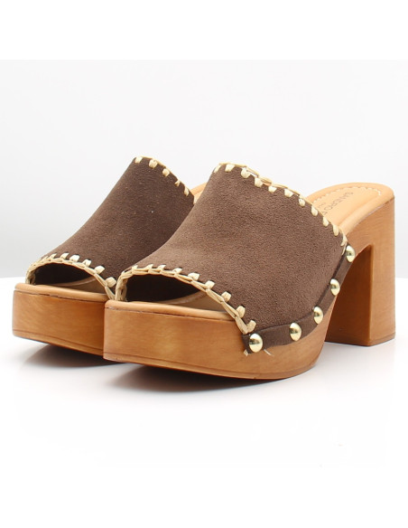 Mules à Talons Femme Sandro Rossi 9524-TMORO | Style Bohème Chic