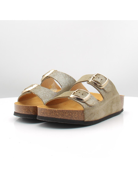 Mules Plakton Cp Beta Square trebol femme confort double bride été