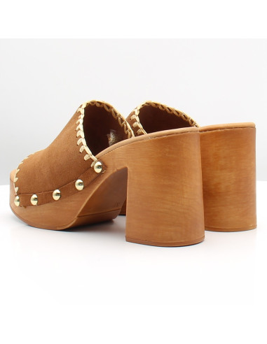 Mules à Talons Femme Sandro Rossi 9524-Brandy | Style Bohème Chic
