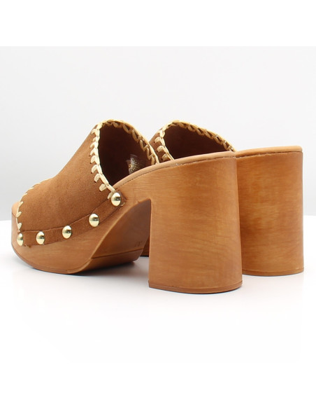 Mules à Talons Femme Sandro Rossi 9524-Brandy | Style Bohème Chic
