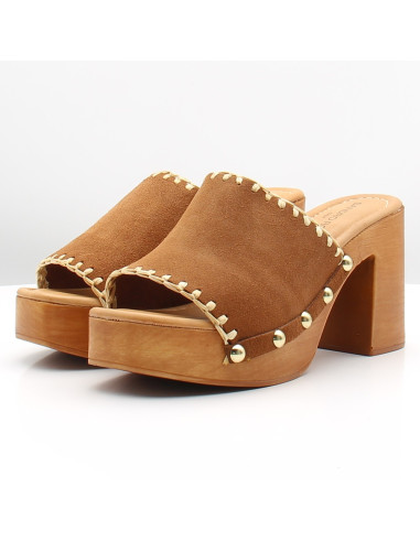 Mules à Talons Femme Sandro Rossi 9524-Brandy | Style Bohème Chic