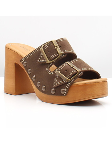Mules à Talons Femme Sandro Rossi 9068-TDM | Style Bohème Chic