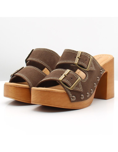 Mules à Talons Femme Sandro Rossi 9068-TDM | Style Bohème Chic