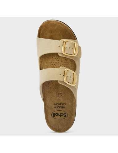 Scholl Bora 2 Buckles Dark Beige Femme | Mules Confort Anatomiques