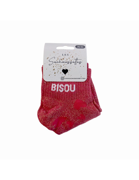 Sachoussettes Chaussettes courte bisous rouge
