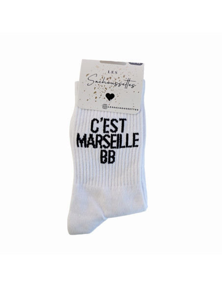 Sachoussette Chaussettes c'est Marseille bb blanc