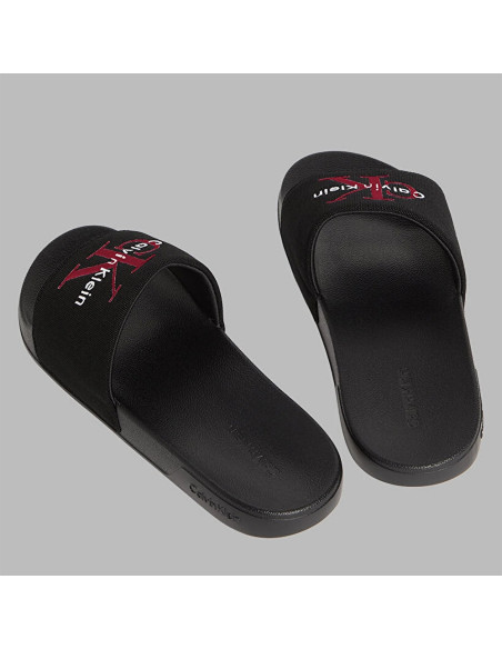 Claquettes Calvin Klein Ess Slide CV homme noires confort logo CK été