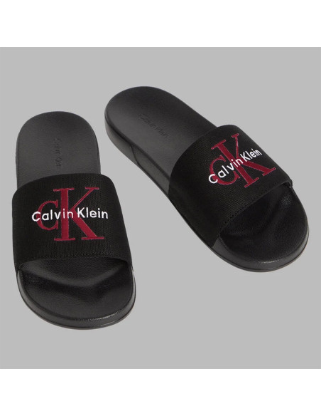 Claquettes Calvin Klein Ess Slide CV homme noires confort logo CK été