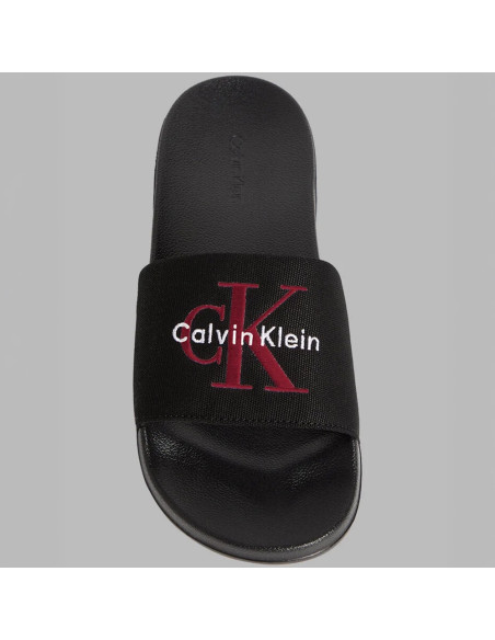 Claquettes Calvin Klein Ess Slide CV homme noires confort logo CK été
