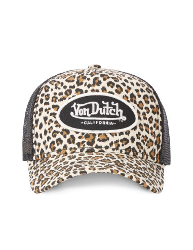 Casquette Mixte Von Dutch Trucker Léopard Noir VD/GB/CAS2/LEO/BE