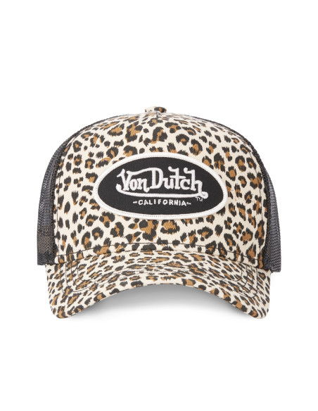 Casquette Mixte Von Dutch Trucker Léopard Noir VD/GB/CAS2/LEO/BE